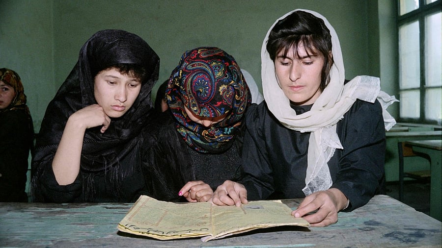 Haqqani said female university students would be required to wear a hijab but did not elaborate on whether this only meant a compulsory headscarf or also mandatory face coverings. Credit: AFP File Photo