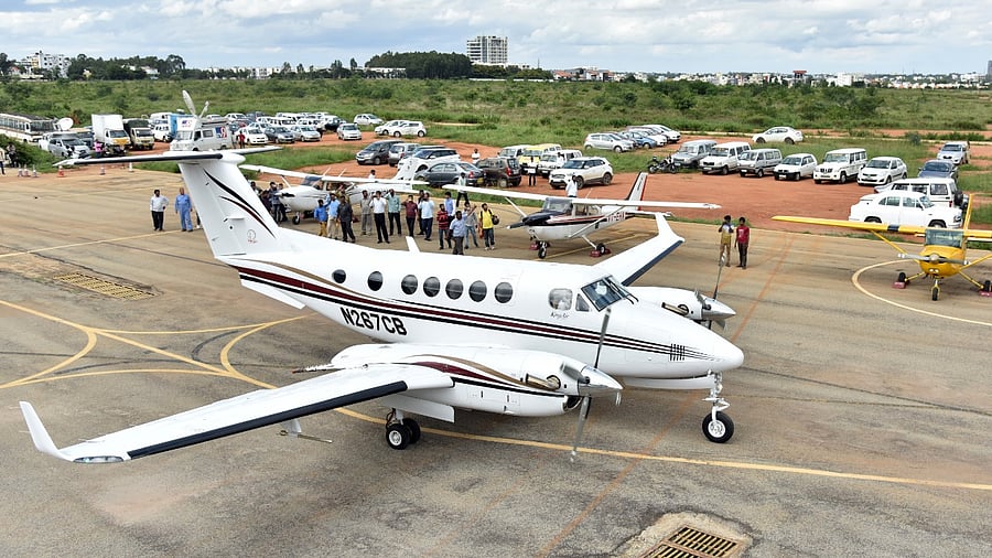 The Jakkur airport, in northern Bengaluru, is run by the Youth Empowerment and Sports Department of the Karnataka government. Credit: DH File Photo/BK Janardhan