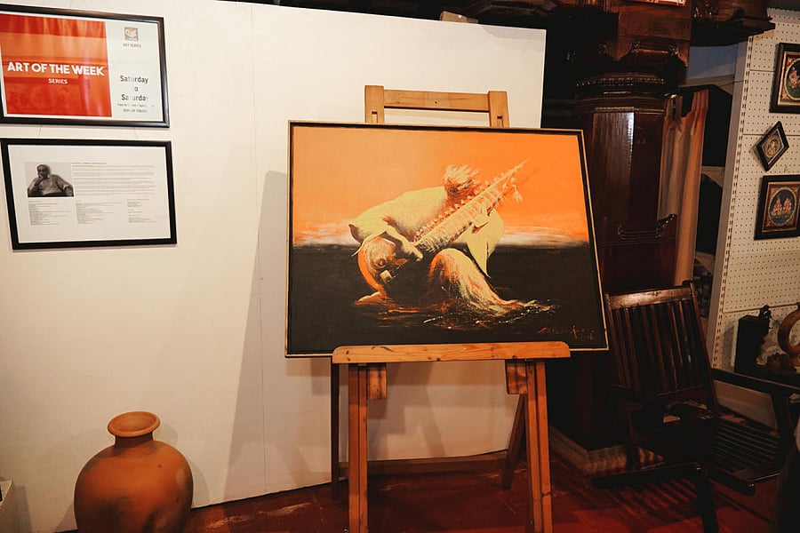 An oil painting on display at Kodialguthu Center for Art and Culture in Mangaluru.