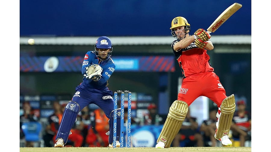 AB de Villiers and Ishan Kishan during IPL. Credit: PTI File Photo