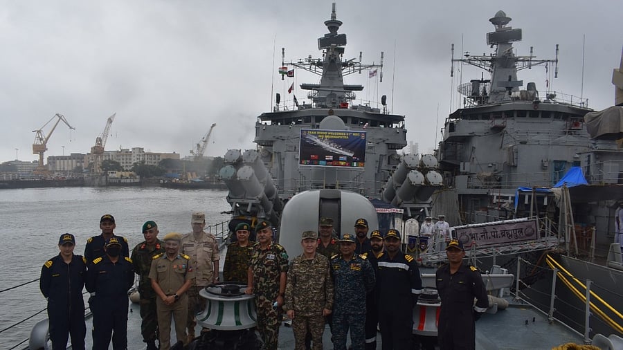 NDC officers onboard the ships of Western Fleet witnessing various naval operations at sea. Credit: Western Naval Command