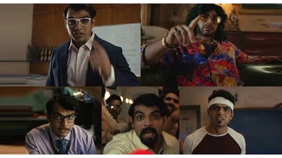 Neeraj Chopra donnes five different characters in the ad. Credit: Screengrab/Cred Ad