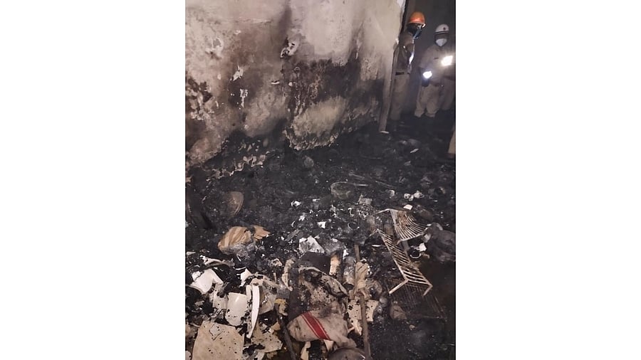 The gutted flat in the Ashrith Aspire apartment complex, SBI Colony, Devarachikkanahalli, South Bengaluru. Credit: Special arrangement