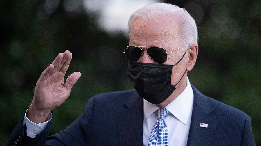 US President Joe Biden departs the White House in Washington, DC, on September 24, 2021. Credit: AFP Photo