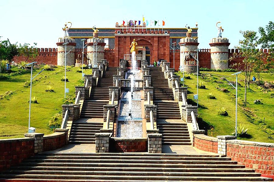 The reconstructed fort of Kanakadasa at Bada in Haveri district.