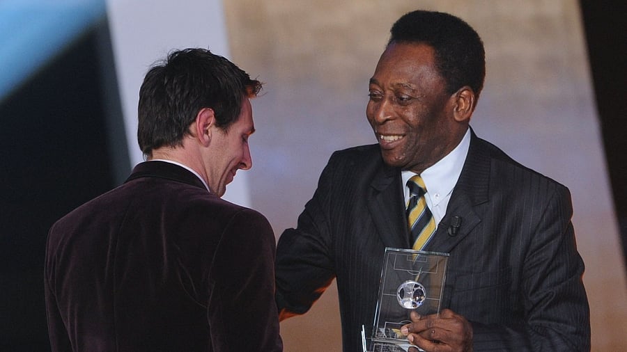 Brazilian football legend Pele congratulated Argentina's Lionel Messi on September 25, 2021 on social media for surpassing his record as top scorer for a South American team this month as he recovers in a Sao Paulo hospital after colon surgery. Credit: AFP File Photo