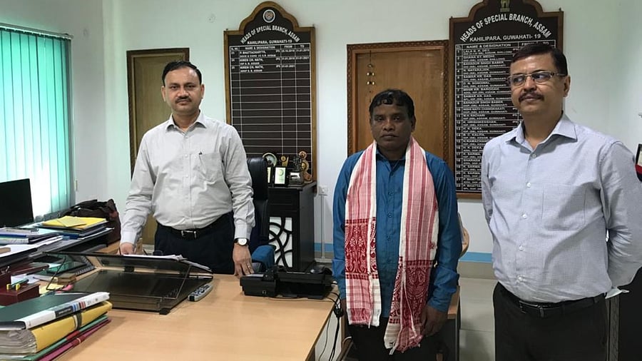 Tingraj Orang surrenders before Assam police. Credit: Assam police