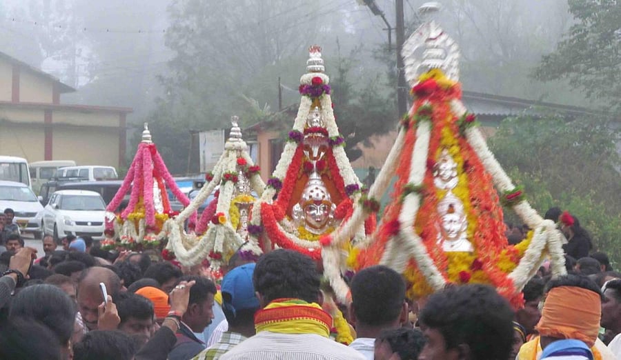 The 'Karaga' of the four 'Shakti Devathe' of Madikeri. DH File Photo