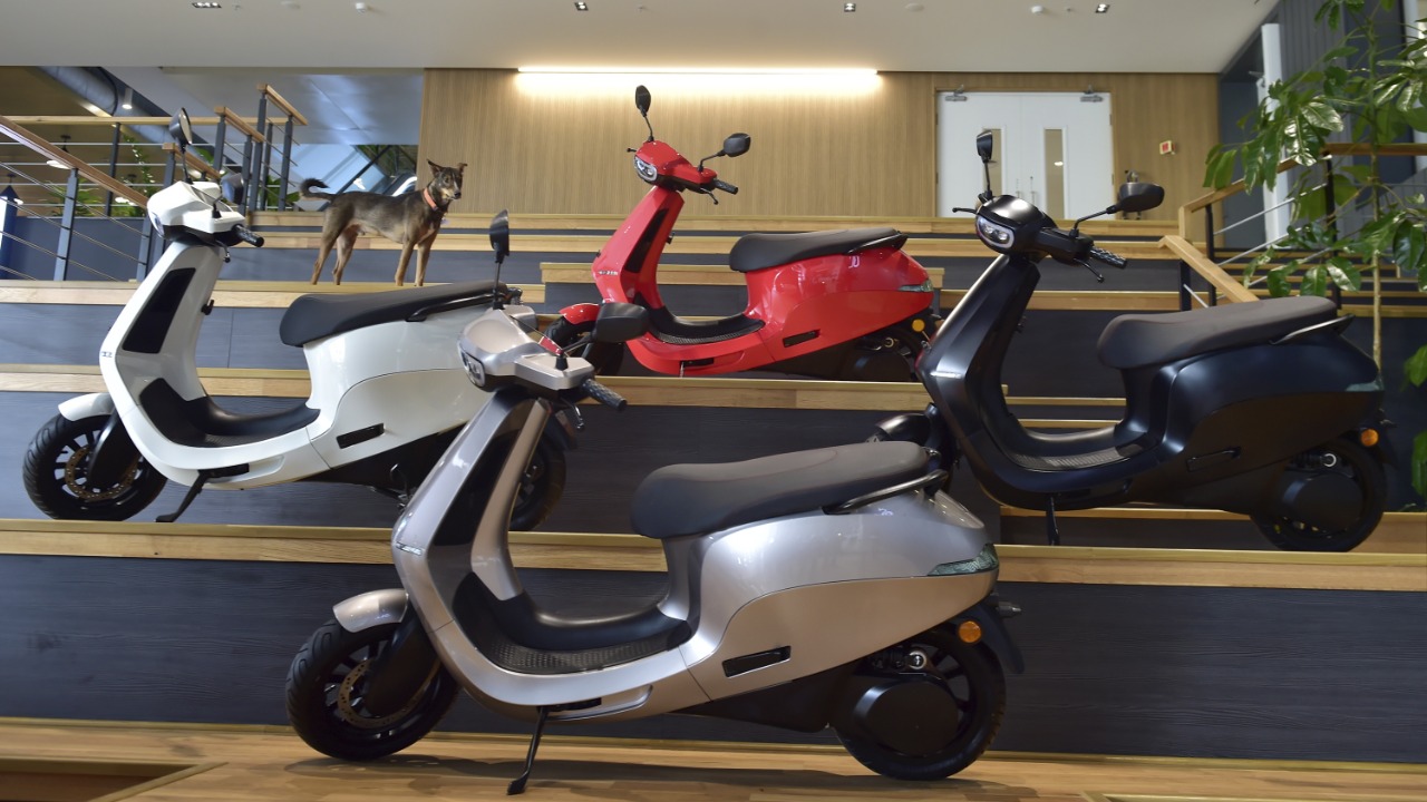 Newly launched OLA E-Scooter on display. Credit: PTI File Photo