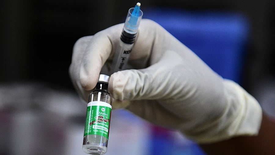A vial of Covishield. Credit: AFP Photo