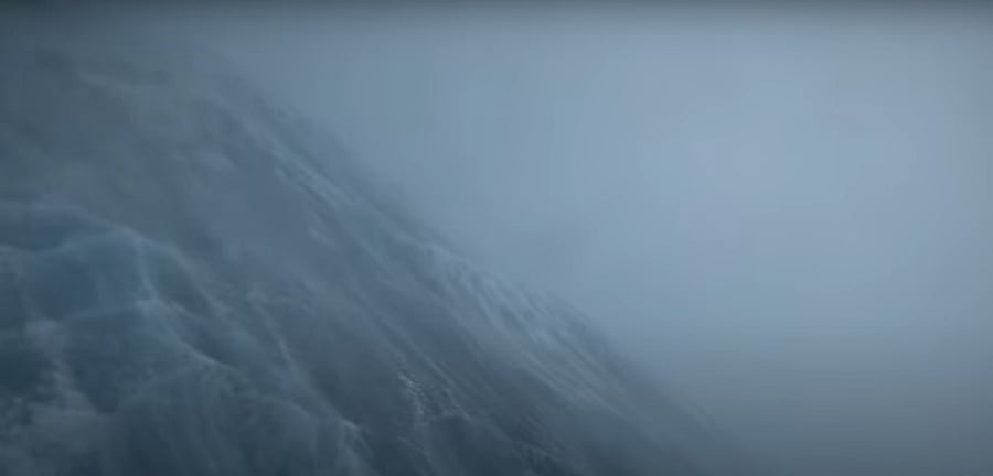 Screengrab of a video Saildrone captured from inside a hurricane. Credit: Youtube/saildrone