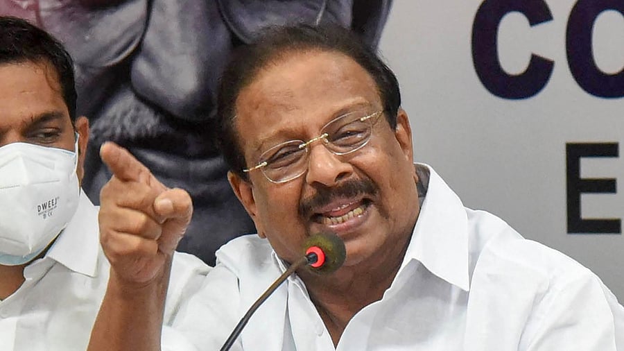 Kerala Congress president K Sudhakaran. Credit: PTI Photo