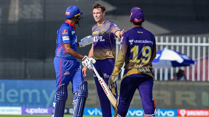 Ashwin had a verbal exchange with skipper Eoin Morgan and Tim Southee during the IPL match between Kolkata Knight Riders and Delhi Capitals, at the Sharjah Cricket Stadium. Credit: PTI File Photo