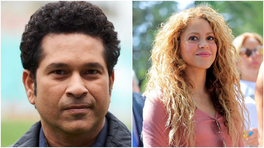 Sachin Tendulkar and Colombian singer Shakira. Credit: AFP and Reuters Photo