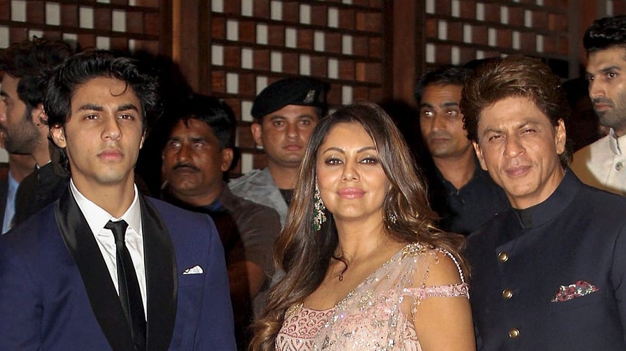 Shah Rukh Khan with wife Gauri Khan and son Aryan Khan (L). Credit: PTI File Photo
