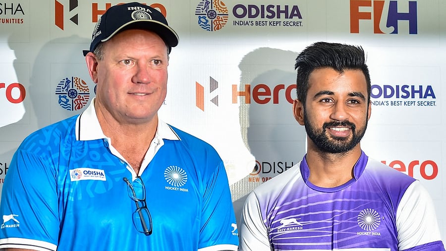 Indian Hockey team Captain Manpreet Singh (R) and Head Coach Graham Reid. Credit: PTI File Photo
