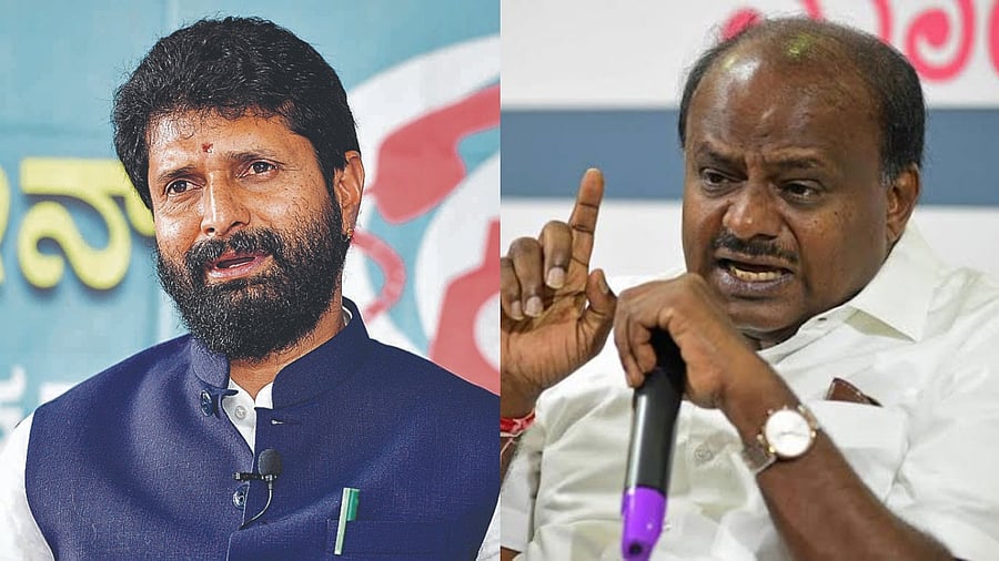 BJP leader C T Ravi (L) and JD(S) leader H D Kumaraswamy. Credit: DH File Photos