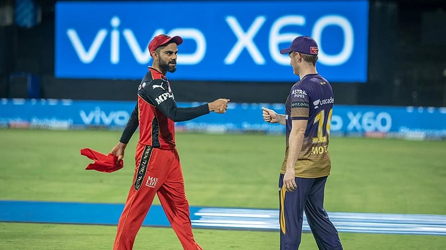 File Photo of Virat Kohli and Eoin Morgan. Credit: IPL20/BCCI