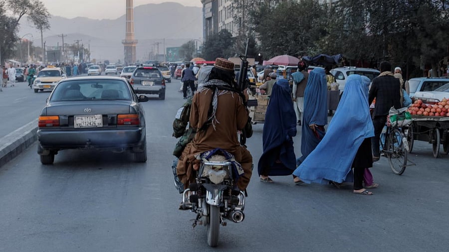 Taliban fighters are seen in Kabul, Afghanistan. Credit: Reuters Photo