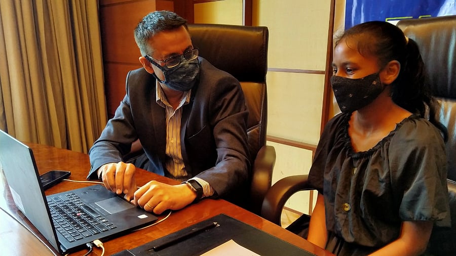 A girl takes over the position of head of AstraZeneca India. Credit: Twitter/@Plan_India