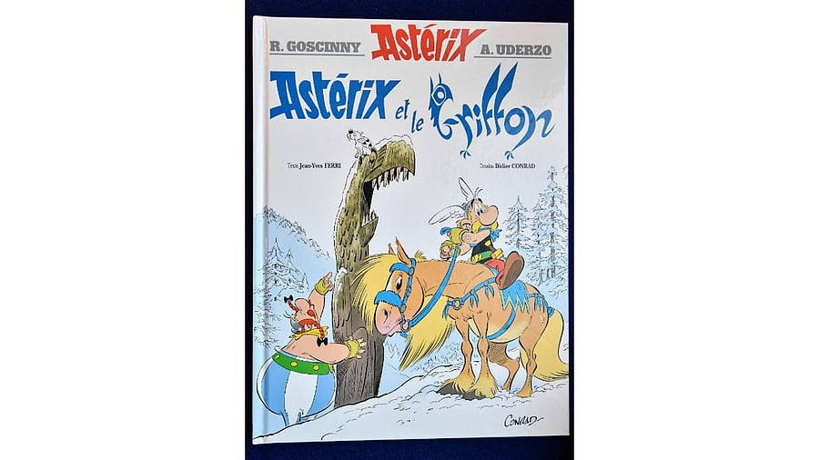 Typewritten by Rene Goscinny, the script titled "Asterix at the Circus" was found in the family archives, looked after by Anne. Credit: AFP Photo