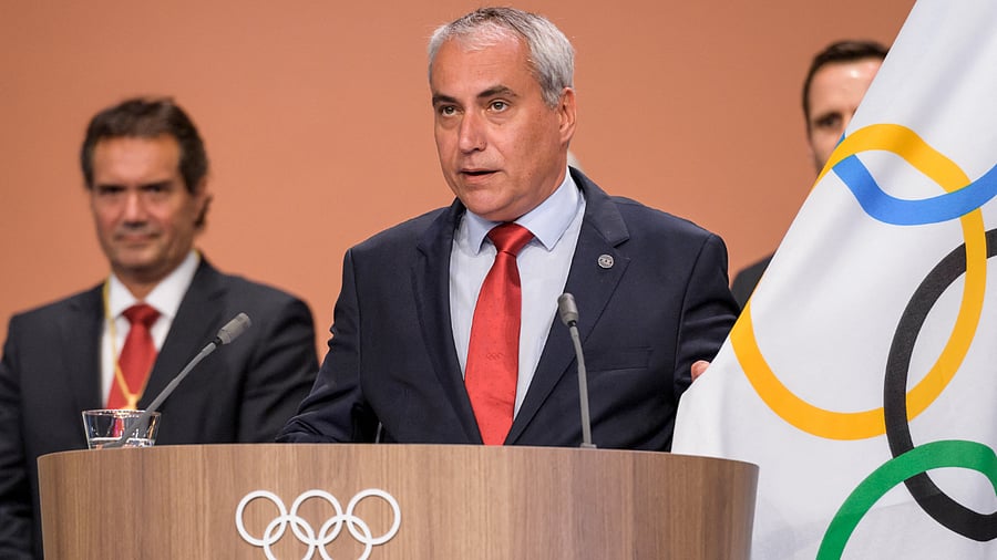 International Olympic Committee (IOC) member and President of the International Federation for Equestrian, Belgian Ingmar de Vos, takes oath during the 131st IOC session in Lima. Credit: AFP Photo