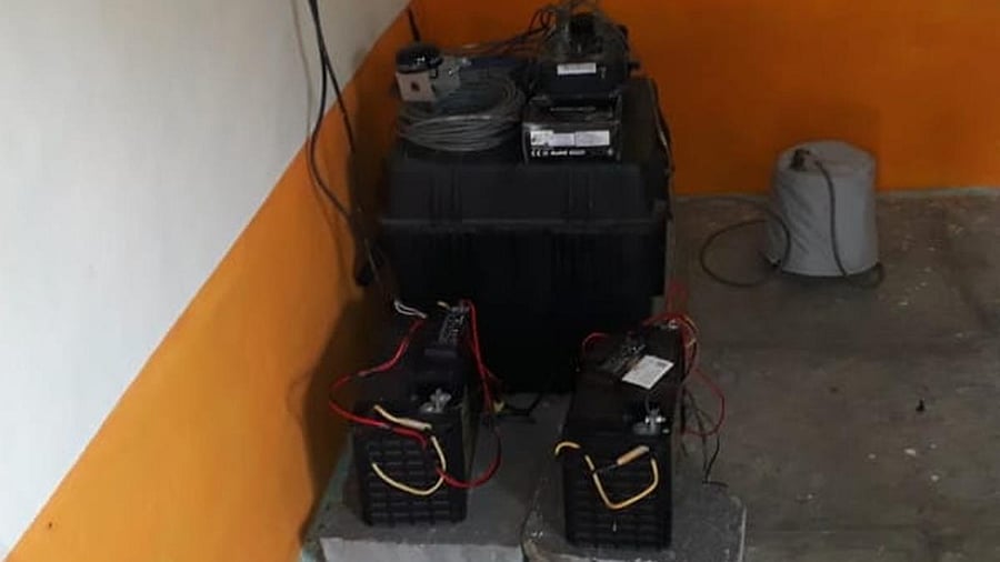 A seismometer installed at Gadikeshwar gram panchayat. Credit: DH Photo