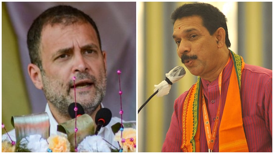 Congress leader Rahul Gandhi and BJP leader Nalin Kumar Kateel. Credit: PTI Photos