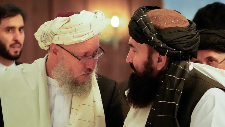 Taliban delegation attend talks in Moscow. Credit: AP Photo