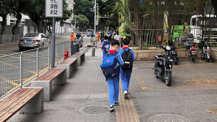 Children leave a school in Shekou area of Shenzhen, Guangdong province. Credit: Reuters File Photo