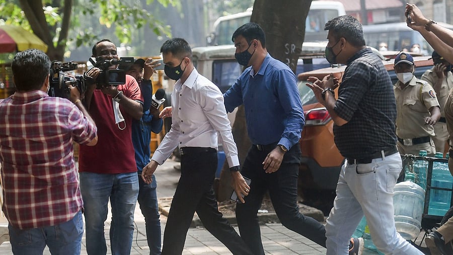NCB Mumbai Zonal Director Sameer Wankhede (C) has been at the centre of a political row over the integrity of the anti-drug agency. Credit: PTI File Photo
