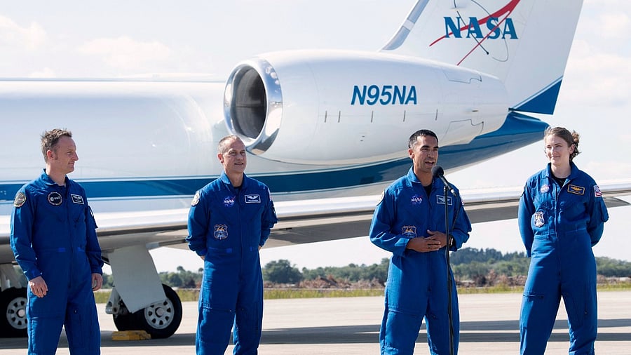 NASA's SpaceX Crew-3 mission is the third crew rotation mission of the SpaceX Crew Dragon spacecraft and Falcon 9 rocket to the International Space Station as part of the agency's Commercial Crew Program. Chari, Marshburn, Barron, Maurer are scheduled to launch at October 31 at 2:21 am ET, from Launch Complex 39A at the Kennedy Space Center. Credit: AFP Photo