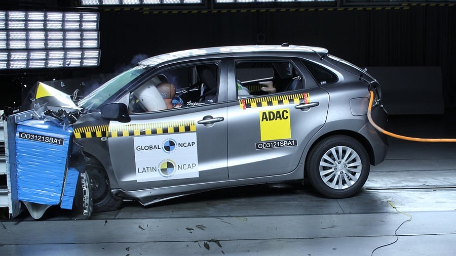 Images from the Latin NCAP crash test of Maruti Suzuki's India-made Baleno. Credit: Latin NCAP