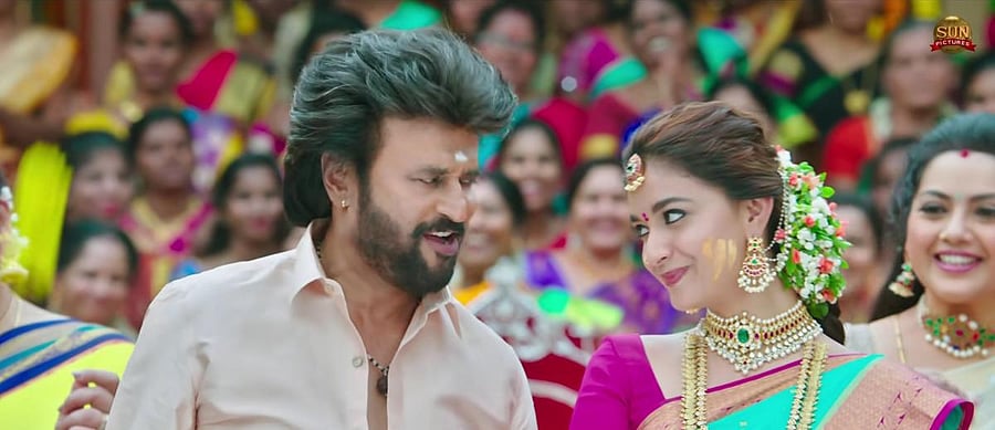 Rajinikanth and Keerthy Suresh in 'Annaatthe'. The film releases on November 4. 