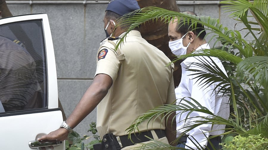 Police officer Sachin Vaze being taken to a court by National Investigation Agency. Credit: PTI Photo