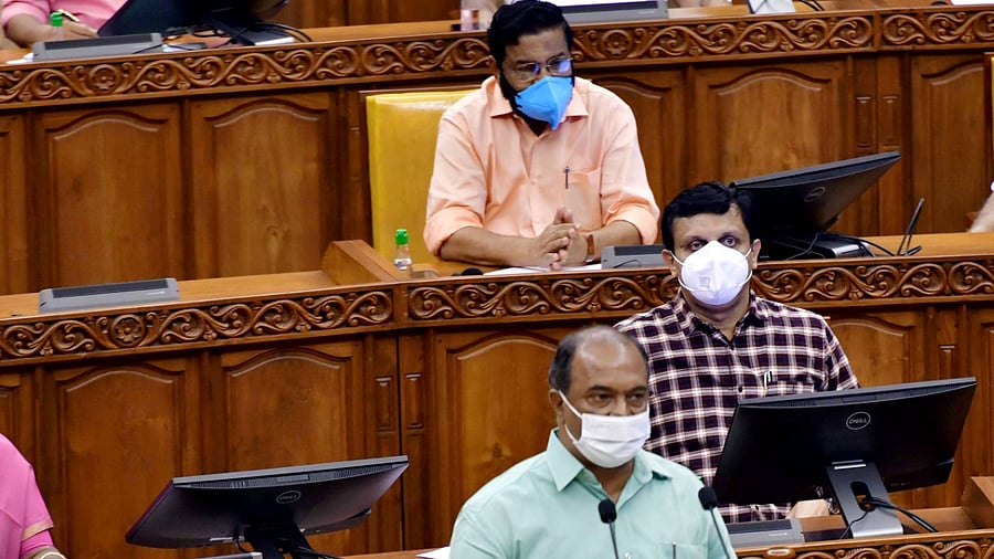 Kerala Finance Minister K. N. Balagopal presents the revised State budget in the Legislative Assembly in Thiruvananthapuram. Credit: PTI Photo