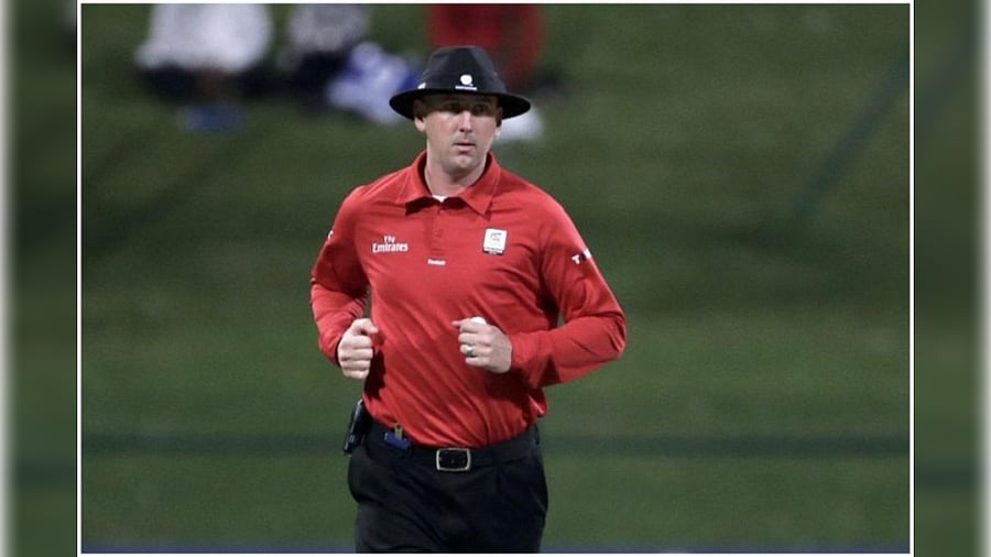 English umpire Michael Gough. Credit: ICC