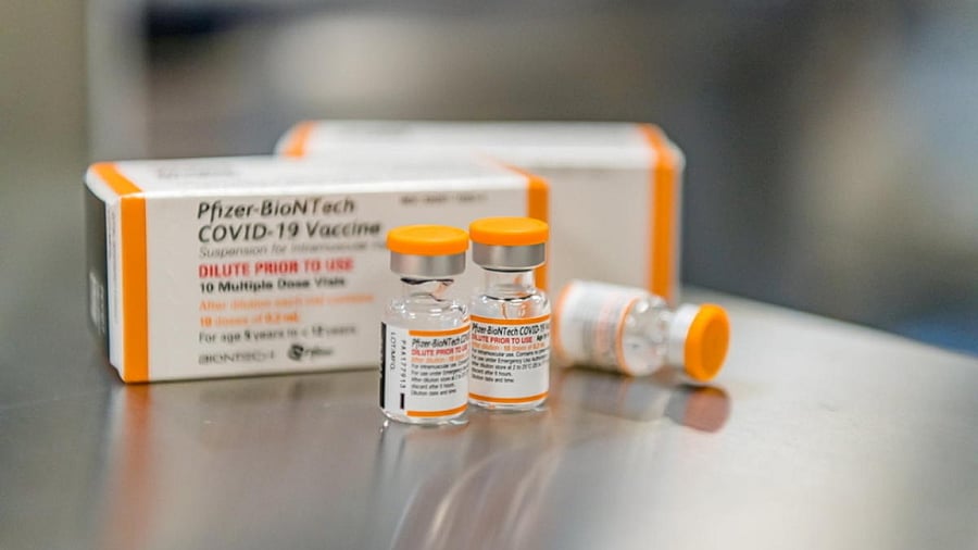 A vial of the paediatric Covid vaccine by Pfizer. Credit: Reuters photo