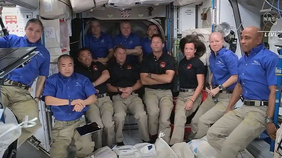 Crew members of the SpaceX's Crew Dragon spacecraft. Credit: AFP Photo