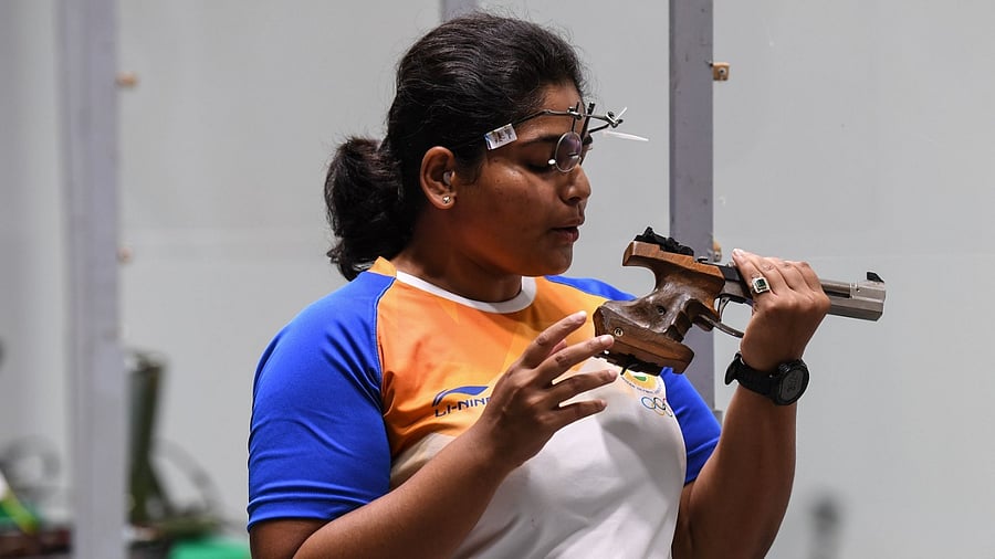 Indian shooter Rahi Sarnobat. Credit: AFP File Photo