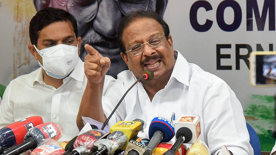 Kerala Pradesh Congress Committee (KPCC) President and MP K Sudhakaran. Credit: PTI Photo