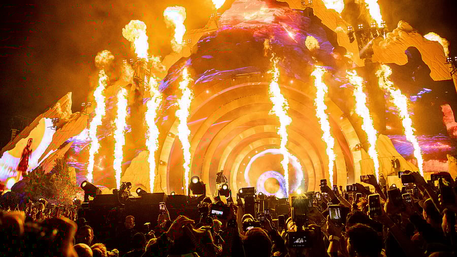 Travis Scott performs at Day 1 of the Astroworld Music Festival at NRG Park. Credit: AP Photo