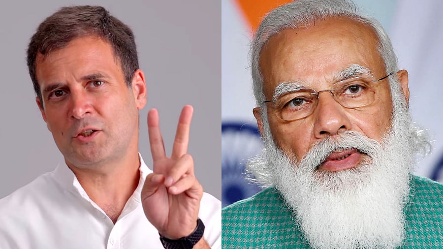 Congress leader Rahul Gandhi, Prime Minister Narendra Modi. Credit: PTI Photos