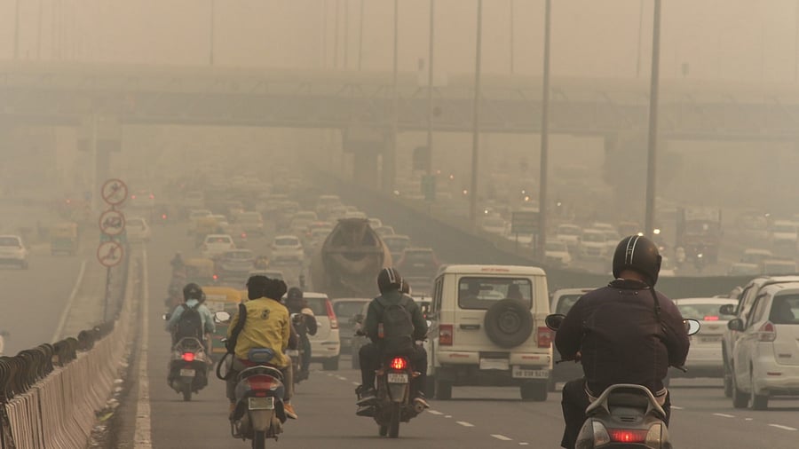 The phenomenon generally occurs during the winter season due to stubble burning, vehicular pollution and smoke emitted by burning of firecrackers. Credit: PTI Photo