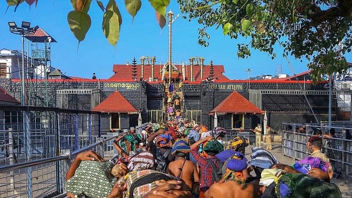 Devotees at Sabrimala Temple. Credit: PTI Photo