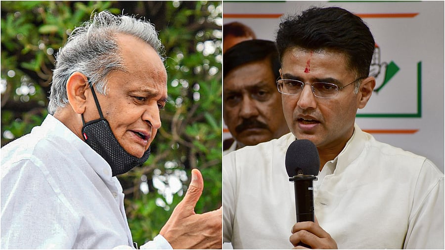 Rajasthan CM Ashok Gehlot (left) and Sachin Pilot. Credit: PTI photos