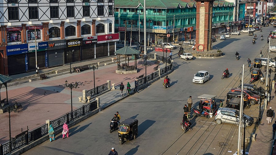 A view of Srinagar's Lal Chowk. Credit: PTI Photo