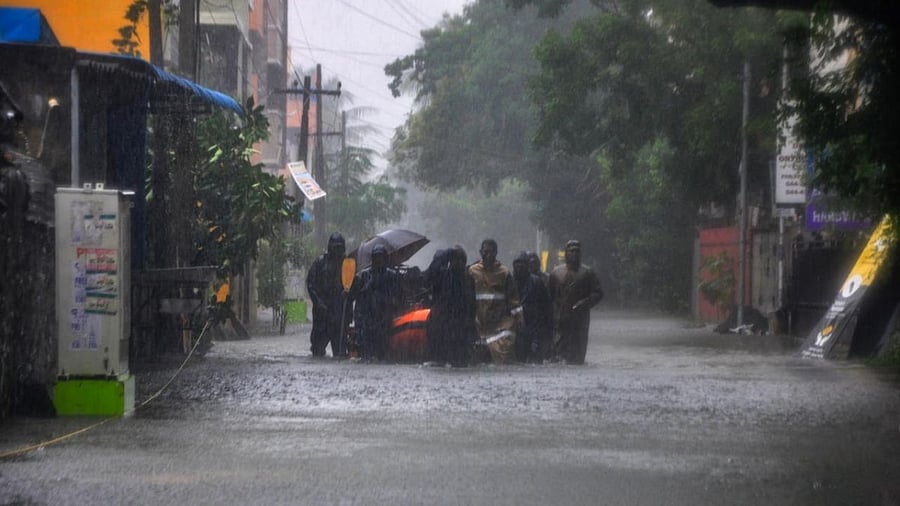 Rain in the city stopped as the depression over the Bay of Bengal crossed the coast near here on Thursday evening. Credit: PTI Photo