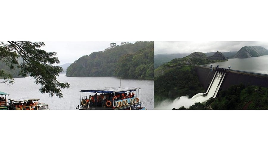 Mullaperiyar dam and Idukki dam. Credit: IANS Photo