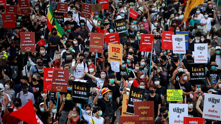 Protest against amendment of lese majeste law in Bangkok. Credit: Reuters Photo